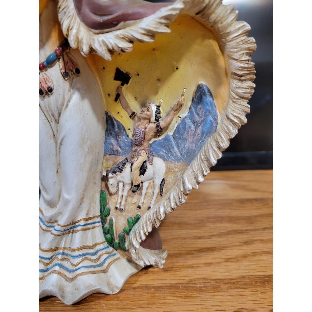Native American light up Indian WOMAN Statue Resin vtg Western - Picture 2 of 12